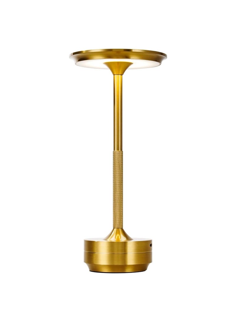 Levin Germany Cordless LED Table Lamp 5W – Gold Shade, USB Rechargeable, Dimmable, 3 Color Modes, 360° Lighting, 1-Year Warranty - Image 1